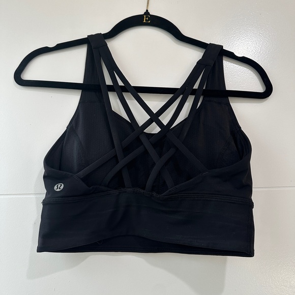 Lululemon Free To Be Longline Black Strappy Back Sports Bra athletic sporty 6 - Picture 9 of 10